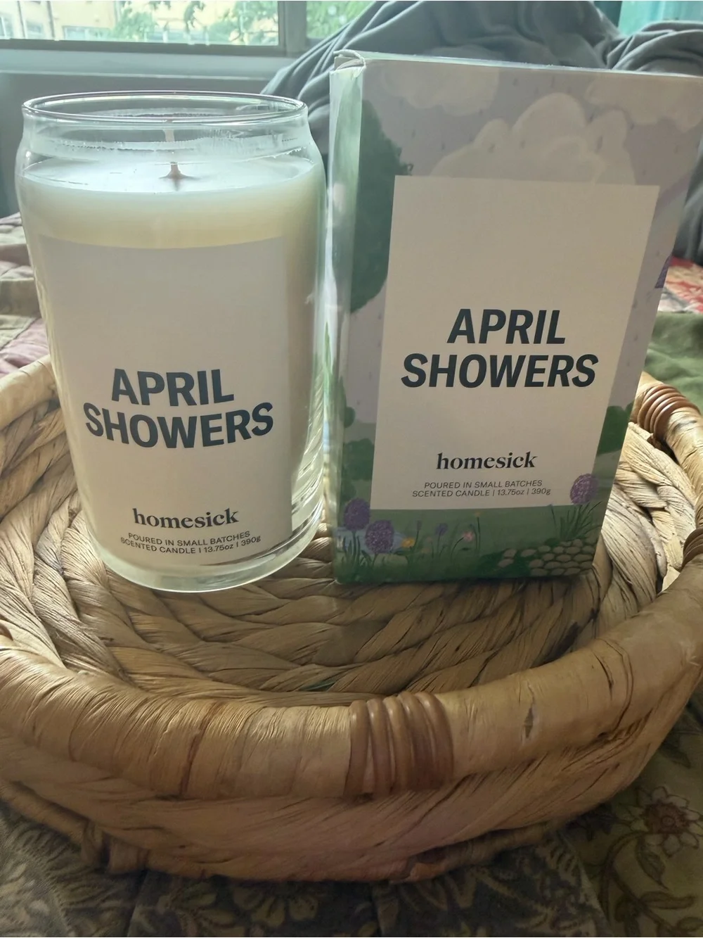 Homesick Candles “April Showers” Scented Candle RARE SCENT New in Box